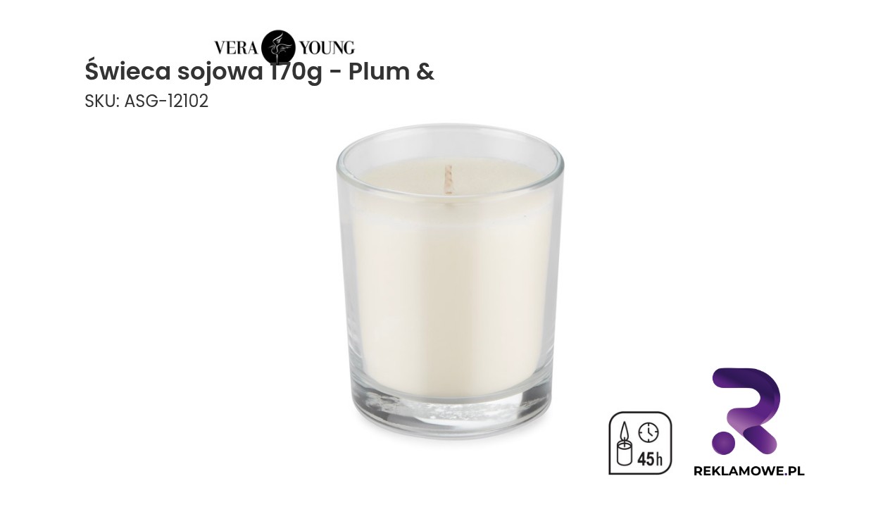 Świeca sojowa 170 g Plum – naturalna świeca zapachowa
