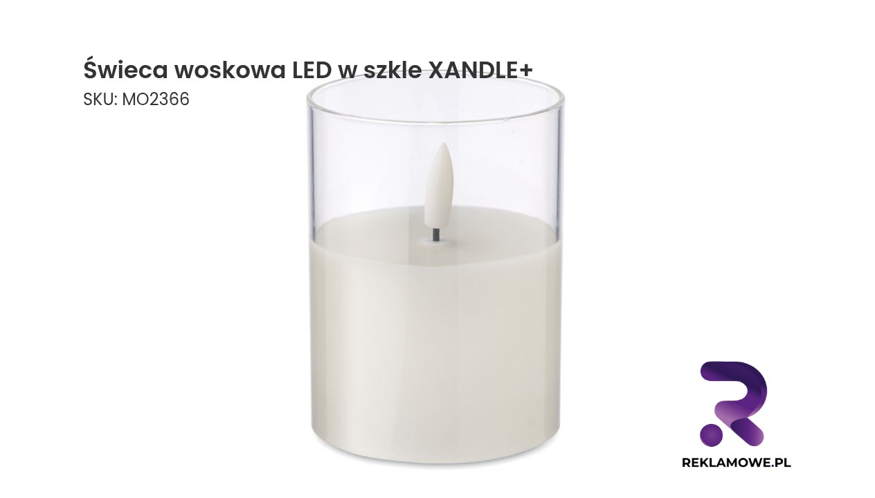 Świeca woskowa LED w szklanym pojemniku XANDLE+