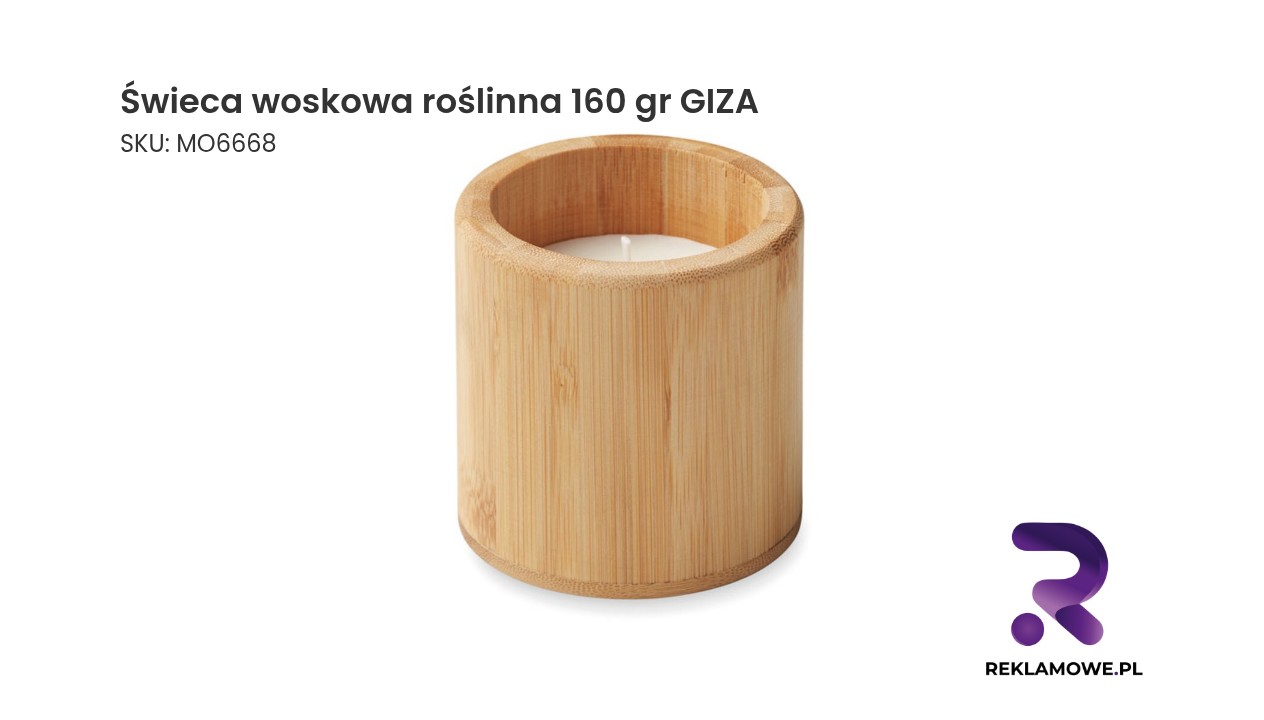 Świeca woskowa roślinna 160 gr GIZA – naturalna świeca zapachowa