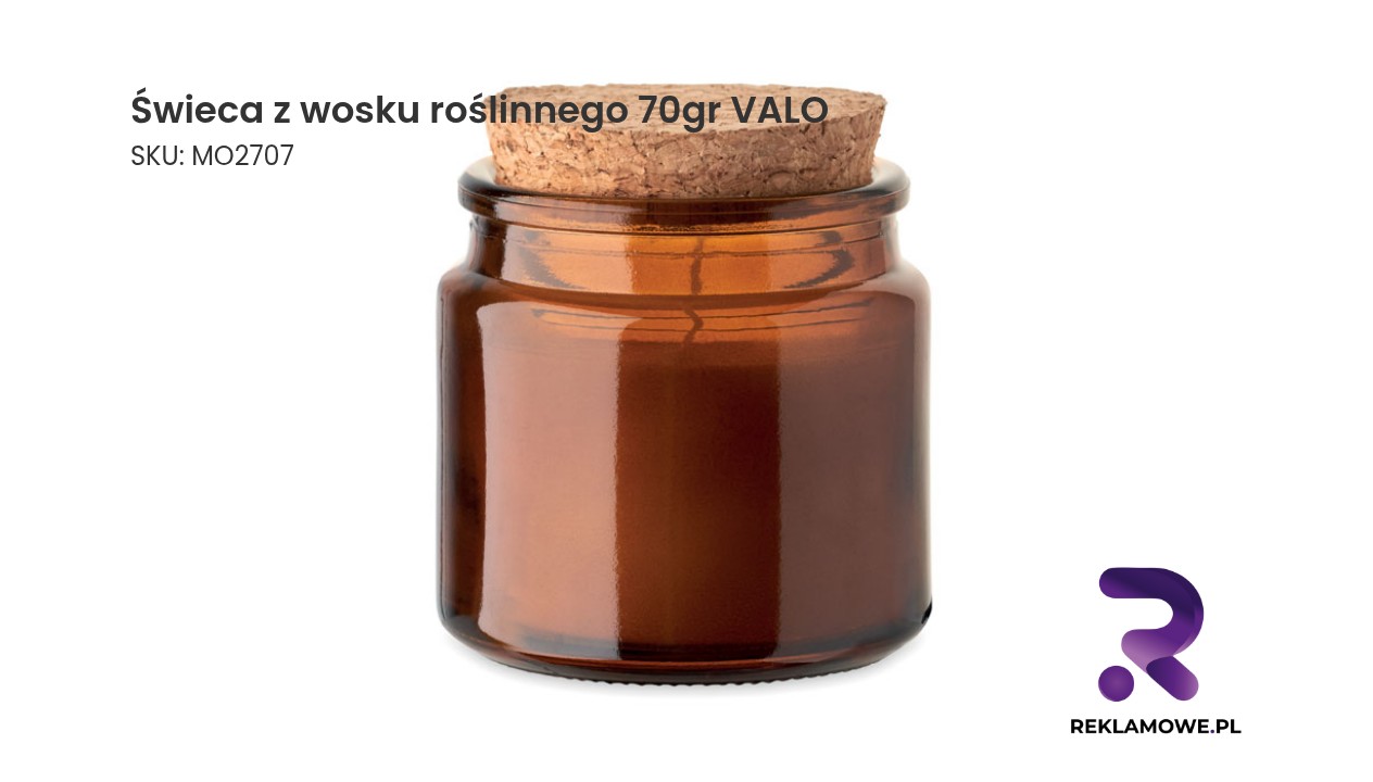 Świeca z wosku roślinnego 70gr VALO Świeca z wosku roślinnego 70 g VALO – naturalna świeca zapachowa