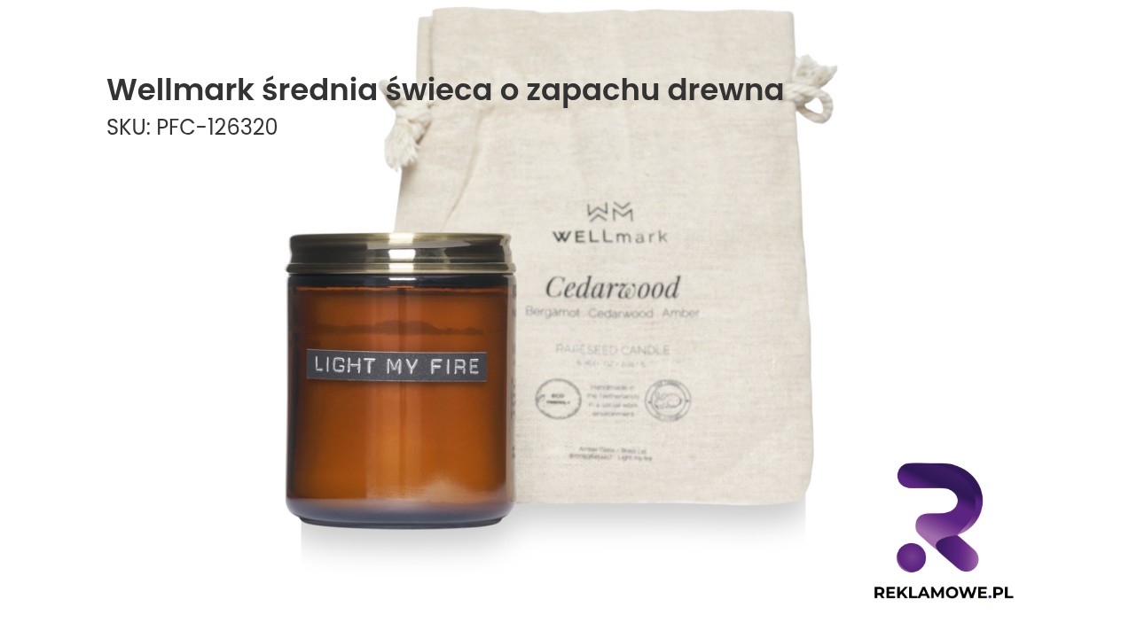 Wellmark średnia świeca o zapachu drewna cedrowego Wellmark średnia świeca o zapachu drewna